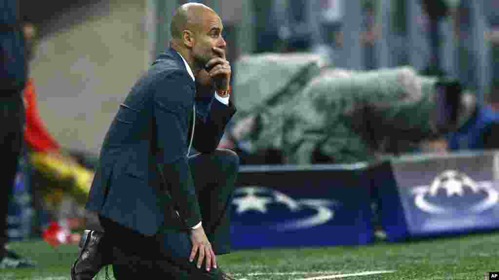 Le coach du Bayern Pep Guardiola lors du match, le 3 mai 2016.