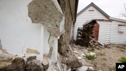 Une église historique à Waiau endommagée par le tremblement de terre en Nouvelle-Zélande, le 14 novembre 2016. 