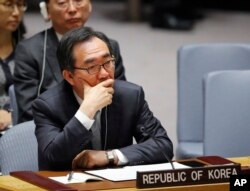 South Korea's U.N. Ambassador Cho Tae-yul listens to debate in the Security Council after a resolution vote on North Korea at U.N. headquarters in New York, June 2, 2017.