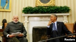 AQSh prezidenti Barak Obama Hindiston Bosh vaziri Narendra Modi bilan, Oq uy, 30-sentabr 2014-yil 