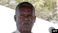 Zambia President Michael Sata delivers a speech on May 17, 2013 during the commissioning of the construction of Palabana University in Chongwe, 60 kms east of Lusaka. 
