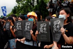 Students boycott their classes as they take part in a protest against the extradition bill at the Chinese University of Hong Kong, China September 2, 2019.