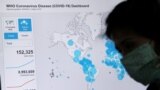 FILE - An employee from Sao Paulo state government works near a screen showing World Health Organization (WHO) dashboard about the coronavirus disease (COVID-19) outbreak around the world in Sao Paulo, Brazil, June 23, 2020. (REUTERS/Amanda Perobelli/File Photo)