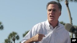 Romney durante un mitin de campaña en la ciudad de St. Augustine, en el norte de Florida.