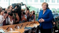 Nemačka kancelarka Angela Merkel na današnjoj konferenciji za štampu, 28. juli, 2016.