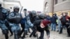 Polícia reprime manifestação em Moscovo, 31 janeiro 2021