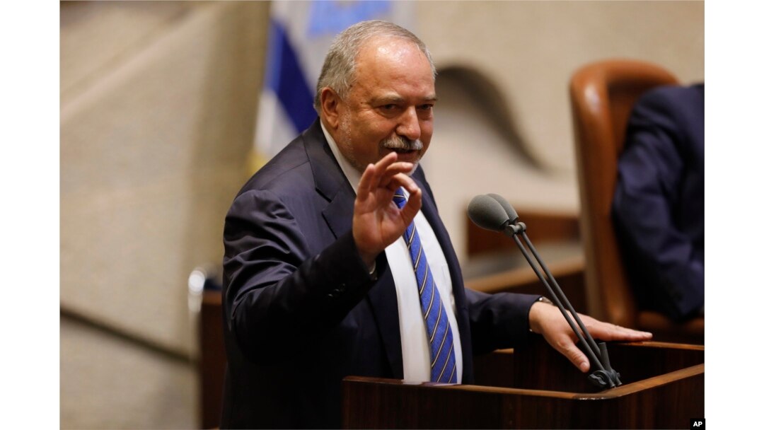Former Israeli Defense Minister and Yisrael Beiteinu party leader Avigdor Lieberman speaks in the Knesset, Israel's parliament, in Jerusalem, May 29, 2019.