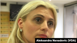 Predsednica Udruženja građana zaduženih u švajcarskim francima, Jelena Pavlović, Foto: VOA