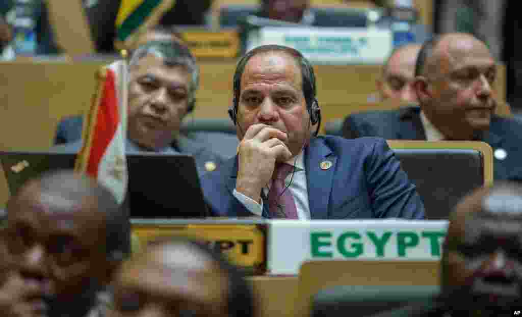Abdel Fattah al-Sisi, président de la République arabe d&#39;Egypte assiste à la cérémonie d&#39;ouverture du 26e Sommet ordinaire de l&#39;Union Africaine dans la capitale éthiopienne, Addis-Abeba, 30 janvier 2016. &nbsp;