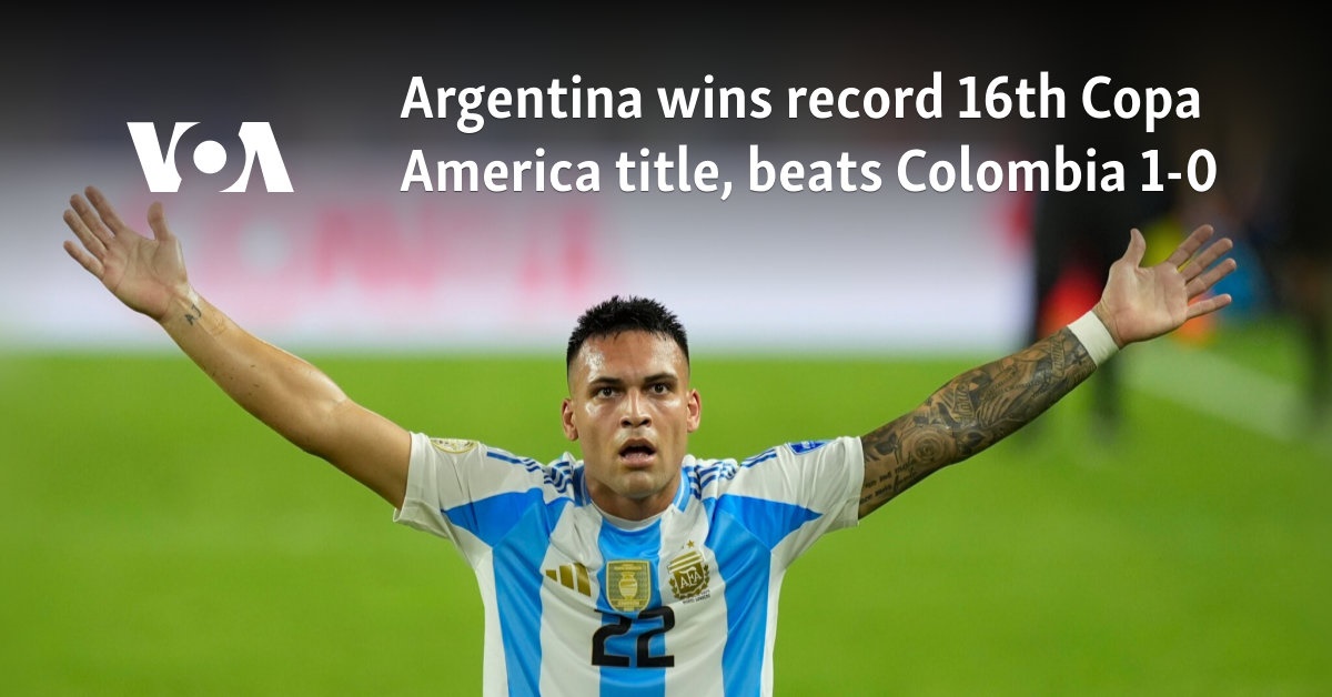 Argentina wins record 16th Copa America title, beats Colombia 1-0