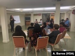 CASA de Maryland officials host a public charge information workshop in Falls Church, Virginia, Oct. 4, 2018. The aim of the meeting was to explain how the expanded Public Charge Rule could make it harder for legal immigrants to get green cards if they have received some type of public assistance — including health care, food stamps and housing subsidies.