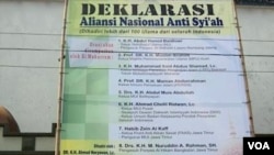 Deklarasi anti-Syiah dari perwakilan ulama seluruh Indonesia dan MUI di Bandung. (VOA/R. Teja Wulan)