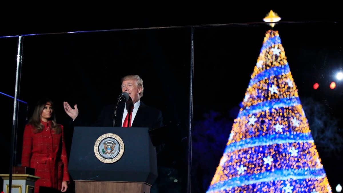 National Christmas Tree Lit by Trump and Family