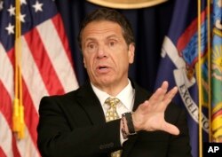 New York Governor Andrew Cuomo speaks during a news conference in New York, June 5, 2018.