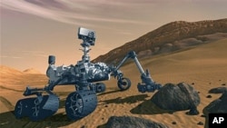 An undated artist rendition released by NASA/JPL-Caltech showing NASA's Mars Science Laboratory Curiosity rover