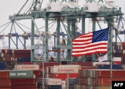 美國加利福尼亞州長灘港口裝滿中國進口商品的集裝箱（2019年5月14日）