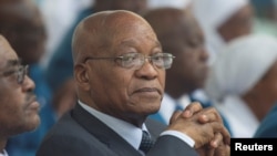 South Africa's President Jacob Zuma before speaking to members of the Twelve Apostles' Church in Christ at the Moses Mabhida Stadium in Durban, Dec. 4, 2016. 
