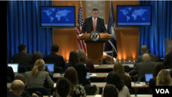 美國負責公共外交與公共事務的國務次卿戈德斯坦在國務院特別吹風會上（2018年1月11日）