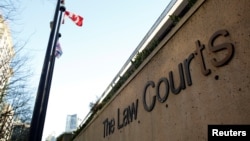 資料照：加拿大溫哥華一家為華為公司的首席財務官孟晚舟案聽證的法庭。 （2018年12月7日）
