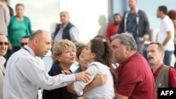  Relatives of Turkish soldiers react after a court decision in Silivri, September 21, 2012.
