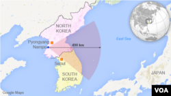 南北韓地理位置。