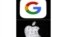 FILE - This combo of photos shows the logo for Google, top and Apple, bottom. South Korea’s National Assembly approved legislation on Tuesday, Aug. 31, 2021, that bans app store operators such as Google and Apple from forcing developers to use their in-ap payment systems. (AP)