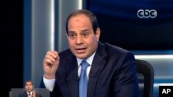 Abdel-Fattah el-Sissi en una entrevista en la televisión egipcia durante la campaña electoral.
