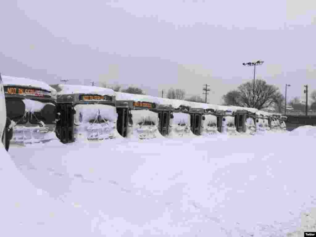 بخاطر شدت برف و کولاک سرویس مترو و اتوبوس شهری واشنگتن تعطیل است.
