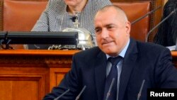 Perdana Menteri Bulgaria Boiko Borisov berpidato di hadapan Parlemen di Sofia (20/2). Boiko mengajukan permohonan pengunduran diri dari jabatannya di tengah-tengah protes sosial di seluruh Bulgaria.