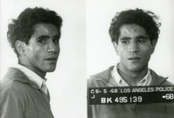 Sirhan Sirhan'ın tutuklandıktan sonra polis tarafından çekilen fotoğrafı (1968)