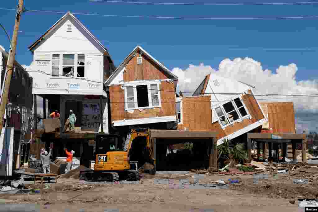 Damage caused by Hurricane Michael is seen in Mexico Beach, Florida, Oct. 16, 2018.