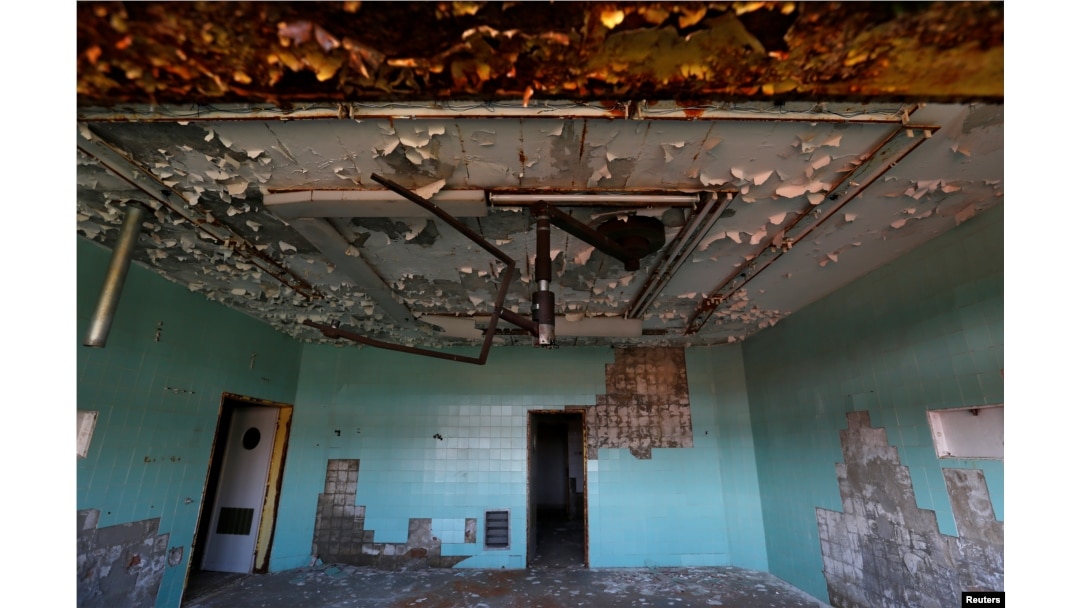 A room of a surgery department of a former Soviet military hospital, which lies derelict since 1991 when the last Russian troops left Hungary, is seen in Budapest, Hungary, May 22, 2017.