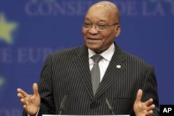 Le président Zuma au Conseil de l'Europe, à Bruxelles, le 28 mai