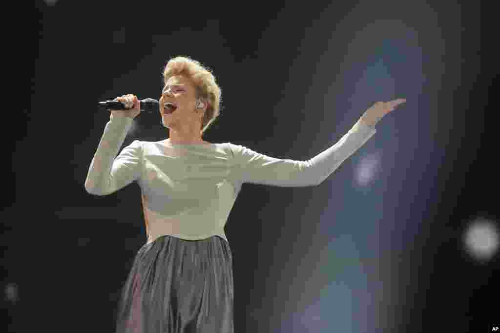 Levina from Germany performs the song "Perfect Life" during the Final for the Eurovision Song Contest, in Kyiv, Ukraine, May 13, 2017.