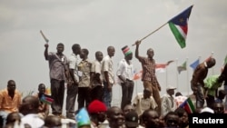 Southern Sudanese celebrate their first independence day in Juba, July 9, 2011. 