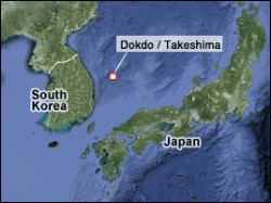 Dokdo Takeshima Map, islands claimed by japan and south korea