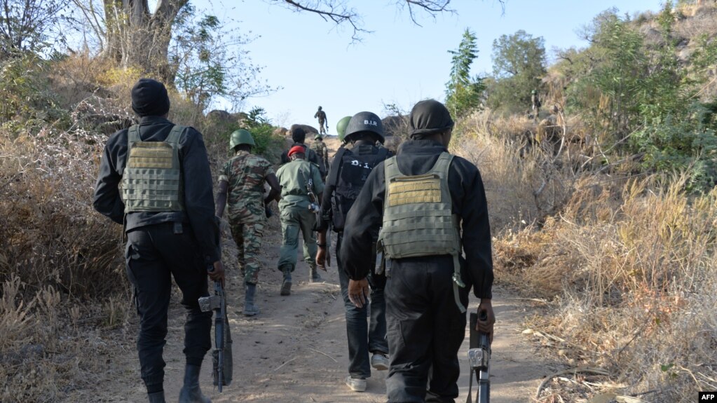 Les forces de l'armée camerounaise patrouillent près du village de Mabass, le 16 février 2015