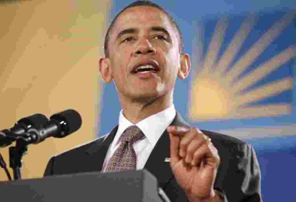 President Barack Obama speaks at the National Hispanic Prayer Breakfast in Washington, May 12, 2011