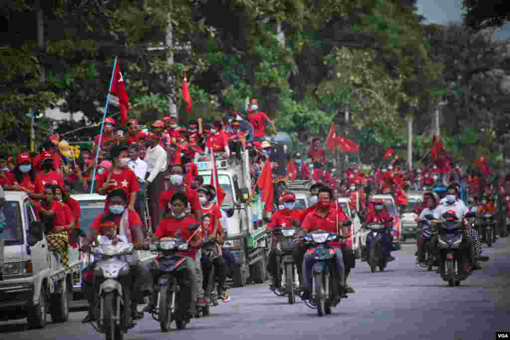 ကျောက်ဆည်မြို့ NLD မဲဆွယ်စည်းရုံးပွဲ မြင်ကွင်းများ။ (အောက်တိုဘာ ၂၅၊ ၂၀၂၀)