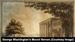 Benjamin Latrobe's "A View of Mount Vernon with the Washington Family" (Courtesy of George Washington's Mount Vernon)