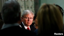 Australian Prime Minister Kevin Rudd is seen during a news conference in Sydney in this July 22, 2013, file photo.