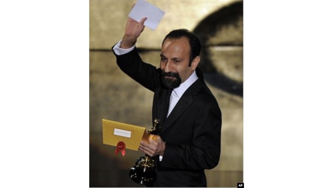 Asghar Farhadi, of Iran, accepts the Oscar for best foreign language film for “A Separation” during the 84th Academy Awards on Feb. 26, 2012, in the Hollywood section of Los Angeles.