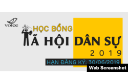 Logo Khóa học XHDS do VOICE tổ chức, thời gian đăng ký cho niên khóa 2019 được gia hạn tới 15/7/2019. Facebook VOICE.