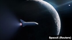 SpaceX's BFR launch vehicle is seen in this handout image provided Sept. 14, 2018.