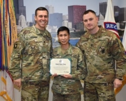 Jordan A. Siddhidhatashakti, middle, is a Thai-born army enlisted at U.S. Army Recruiting Command.