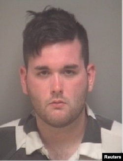 FILE - James Alex Fields Jr. is seen in a mugshot released by Charlottesville, Virginia, police department.