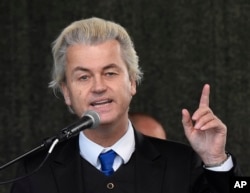 FILE - Geert Wilders, leader of the Dutch anti-Islam Freedom Party.
