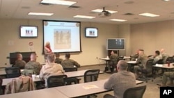 US Marines attending a cultural training class in Quantico, Virginia