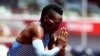 &nbsp;Isaac Makwala of Botswana reacts after winning Heat 1 - Men&#39;s 400m - Round 1 REUTERS/Lucy Nicholson