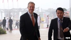 Đại sứ Mỹ tại Việt Nam Ted Osius đến dự lễ khai mạc Đại hội đảng 12 tại Hà Nội, Việt Nam, ngày 21 tháng 1, 2016. 
